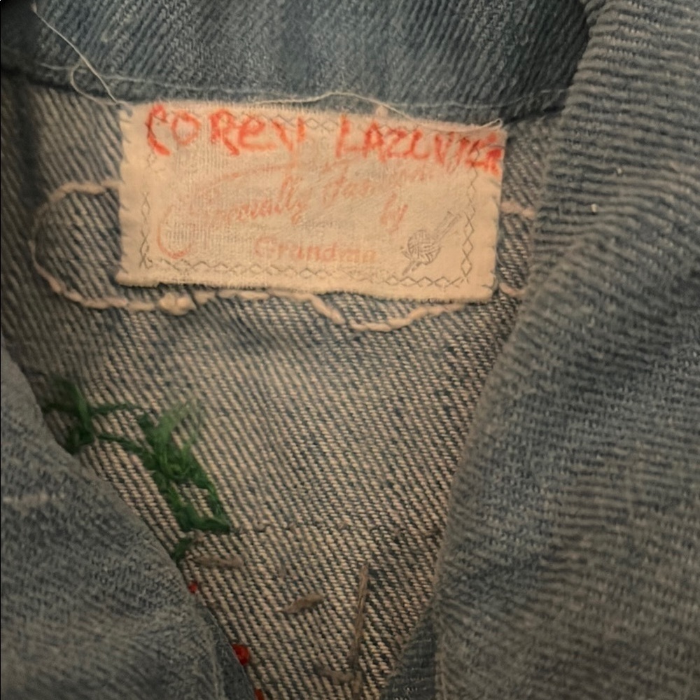 Kids Denim Shirt Jacket with Embroidered Details Handcrafted Size 4 - Picture 3 of 5